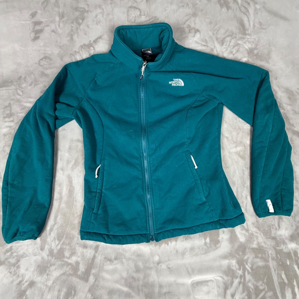 The North Face TKA 100 Women Full Zip Fleece Jacket Teal Blue Medium